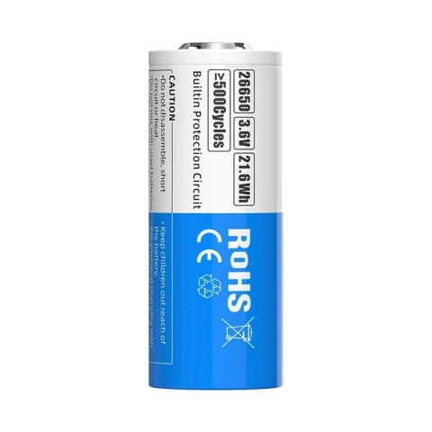 XTAR AKUMULATOR 26650 3,6V LI-ION 6000 MAH Z ZABEZPIECZENIEM 26650-6000