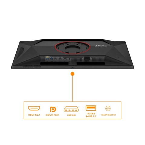 AOC G4 Q27G4ZD monitor komputerowy 68,6 cm (27") 2560 x 1440 px Quad HD QD-OLED Czarny, Czerwony