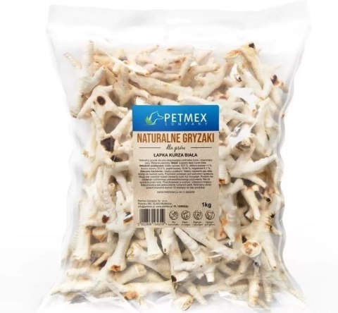 Gryzak dla psów PETMEX Łapa Kurza Biała 1000g Gryzak dla psów PETMEX Łapa Kurza Biała 1000g