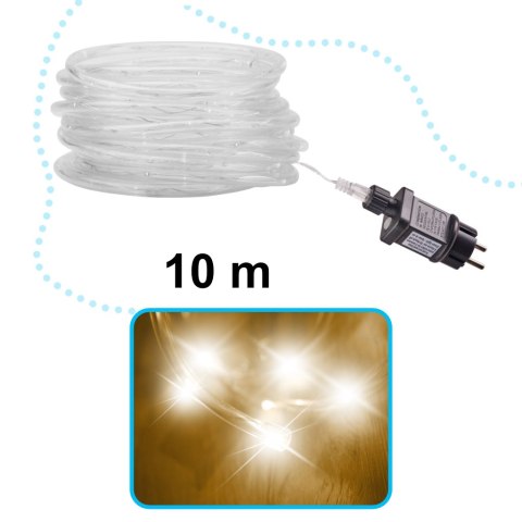 Lampki LED łańcuch sznur wąż 10m 100LED zimny biały Lampki LED łańcuch sznur wąż 10m 100LED zimny biały