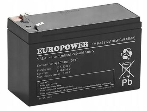 Akumulator AGM EUROPOWER serii EV 12V 8Ah / C10 (Żywotność 6-9 lat) T1
