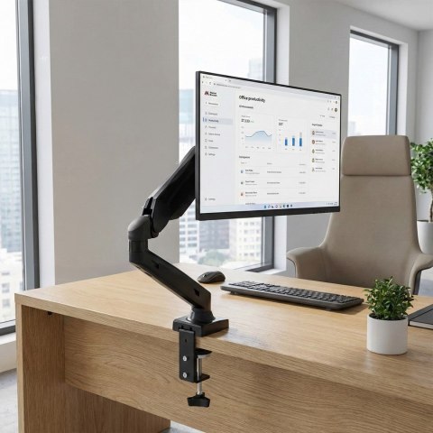 Uchwyt biurkowy do monitora Maclean MC-860 (biurkowy; 13" - 27"; max. 8kg)