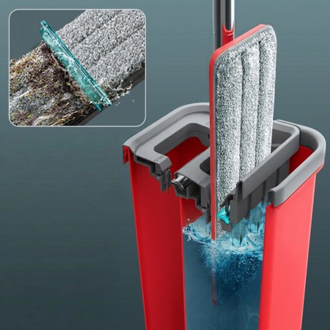 GREENBLUE MOP PŁASKI Z WIADREM I WYCISKACZEM MAXICLEAN + DWA WKŁADY MICROFIBRA HQ, POJEMNOŚĆ 8L GB870