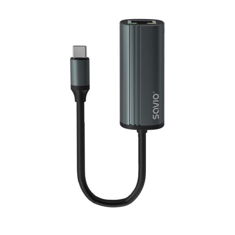 Kabel adapter Savio AK-56 USB-C 3.1 męski do RJ-45 0,18m szary Kabel adapter Savio AK-56 USB-C 3.1 męski do RJ-45 0,18m szary