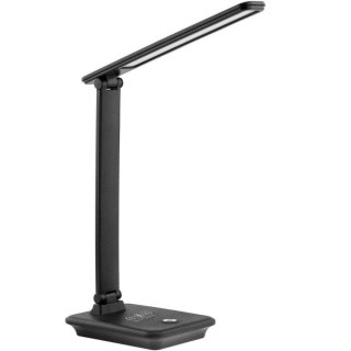 Lampka biurkowa LED Maclean, max. 9W, 220-240V AC, możliwość zmiany barwy, ściemnialna, ładowarka bezprz., 450lm, MCE616 B czarn
