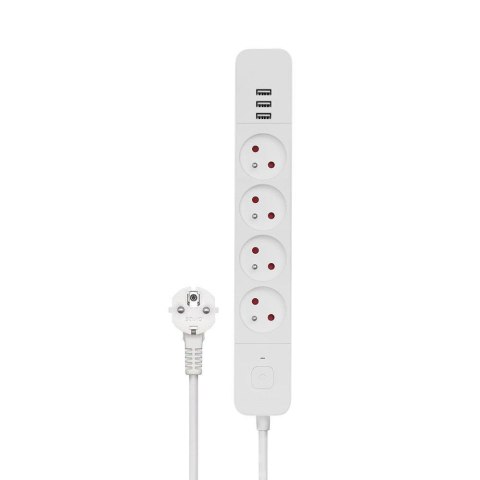 Listwa zasilająca przeciwprzepięciowa SAVIO LZ-12 4 gniazda i 3 gniazda USB-A, 1,5m Listwa zasilająca przeciwprzepięciowa SAVIO LZ-12 4 gniazda i 3 gniazda USB-A, 1,5m