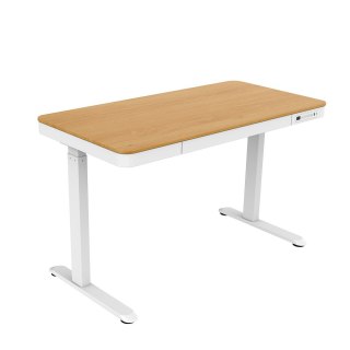 Activejet Biurko z elektryczną regulacją wysokości ET119W-C biały/dąb. Wymiar blatu 140 x 70 cm.