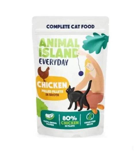 ANIMAL ISLAND kurczak w rosole karma dla kota monopak 40x85g
