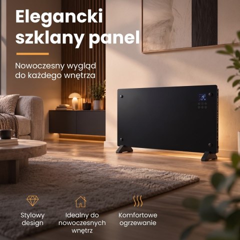 Extralink Inteligentny panelowy grzejnik o mocy 2000W | Kolor czarny