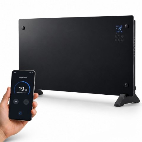 Extralink Inteligentny panelowy grzejnik o mocy 2000W | Kolor czarny