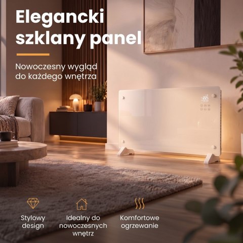 Extralink Inteligentny szklany grzejnik o mocy 2000W | Kolor biały