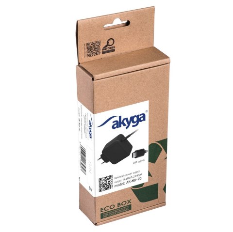 AKYGA ZASILACZ SIECIOWY USB C 65W 5-20V AK-ND-70