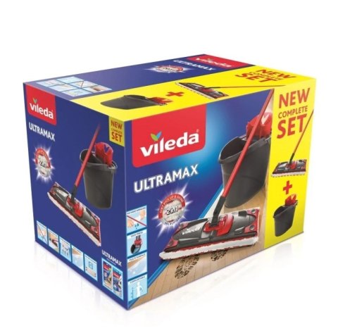 Mop płaski Vileda Ultramax Box z zestawem kuchennym | rękawiczki Universal 1 para+ściereczka Actifibre Pro kuchenna 1szt.