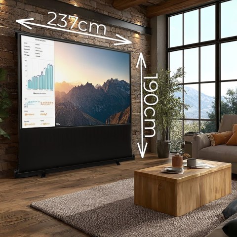 MACLEAN PRZENOŚNY EKRAN PROJEKCYJNY, KOMPAKTOWY, PODŁOGOWY, 100", 16:9 MC-964