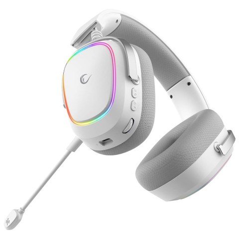 RAMPAGE SŁUCHAWKI BEZPRZEWODOWE NAUSZNE RETSU BT 2.4G RGB WHITE