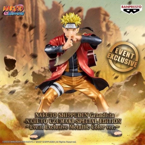 BANPRESTO EVENT EXCLUSIVE GRANDISTA NARUTO - NARUTO UZUMAKI METALLIC COLOR.