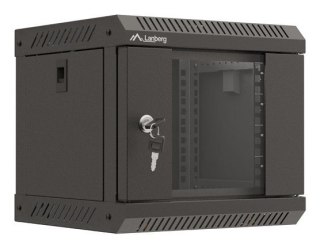 LANBERG SZAFA INSTALACYJNA RACK WISZĄCA 10" 4U 300X300 CZARNA DRZWI PRZESZKLONE (FLAT PACK)