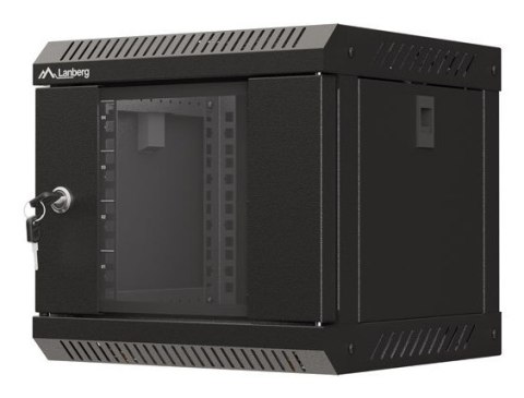 LANBERG SZAFA INSTALACYJNA RACK WISZĄCA 10" 4U 300X300 CZARNA DRZWI PRZESZKLONE (FLAT PACK)