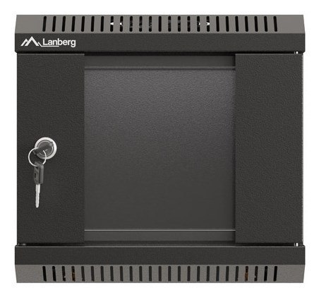 LANBERG SZAFA INSTALACYJNA RACK WISZĄCA 10" 4U 300X300 CZARNA DRZWI PRZESZKLONE (FLAT PACK)