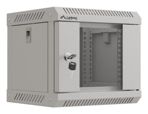 LANBERG SZAFA INSTALACYJNA RACK WISZĄCA 10" 4U 300X300 SZARA DRZWI PRZESZKLONE (FLAT PACK)