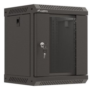 LANBERG SZAFA INSTALACYJNA RACK WISZĄCA 10" 6U 300X300 CZARNA DRZWI PRZESZKLONE (FLAT PACK)