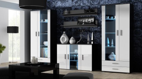 Witryna SOHO S6 2D2S czarny/ biały połysk Witryna SOHO S6 2D2S czarny/ biały połysk
