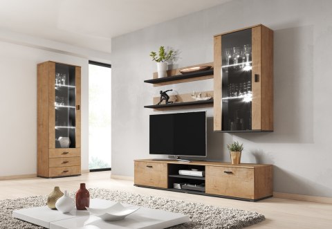 Witryna wisząca SOHO dąb lefkas+ czarny Witryna wisząca SOHO dąb lefkas+ czarny