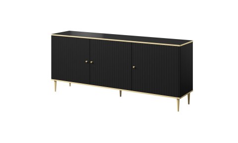 Komoda GLAMOUR 180x40x75,5 czarny mat + złoty Komoda GLAMOUR 180x40x75,5 czarny mat + złoty