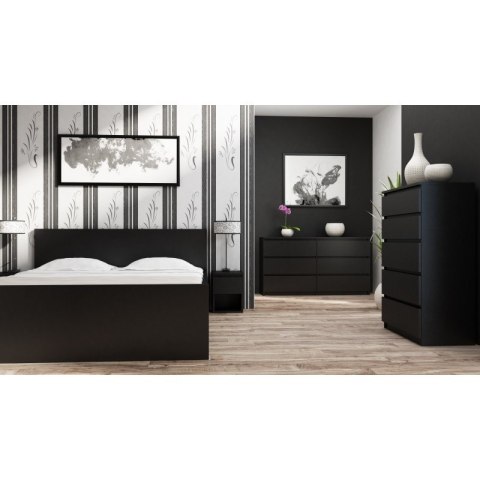 M6 MALWA KOMODA 140CM 6 SZUFLAD CZARNY M6 MALWA KOMODA 140CM 6 SZUFLAD CZARNY