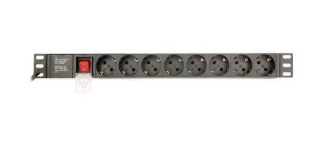 GEMBIRD LISTWA ZASILAJĄCA RACK 19" PDU EG-PDU-014-C14 1U, 16A, 8X SCHUKO, WTYK C14, KABEL 3M GEMBIRD LISTWA ZASILAJĄCA RACK 19" PDU EG-PDU-014-C14 1U, 16A, 8X SCHUKO, WTYK C14, KABEL 3M