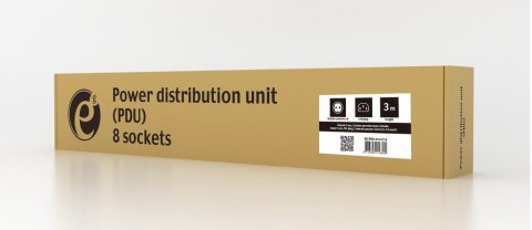 GEMBIRD LISTWA ZASILAJĄCA RACK 19" PDU EG-PDU-014-C14 1U, 16A, 8X SCHUKO, WTYK C14, KABEL 3M GEMBIRD LISTWA ZASILAJĄCA RACK 19" PDU EG-PDU-014-C14 1U, 16A, 8X SCHUKO, WTYK C14, KABEL 3M