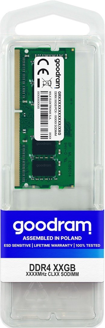 GOODRAM SO-DIMM DDR4 16GB PC4-25600 3200MHz CL22 GOODRAM SO-DIMM DDR4 16GB PC4-25600 3200MHz CL22