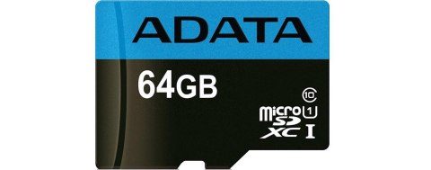 Karta pamięci ADATA PREMIER AUSDX64GUICL10A1-RA1 (64GB; Class 10; Adapter) Karta pamięci ADATA PREMIER AUSDX64GUICL10A1-RA1 (64GB; Class 10; Adapter)