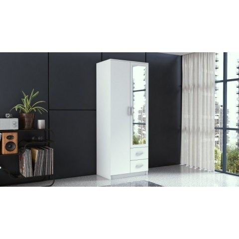 SZAFA ROMANA 80X205 BIAŁA Z LUSTREM SZAFA ROMANA 80X205 BIAŁA Z LUSTREM