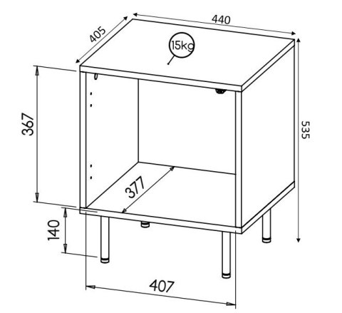 Szafka nocna HOLE 2szt. 44x40,5xH53,5 biały mat Szafka nocna HOLE 2szt. 44x40,5xH53,5 biały mat