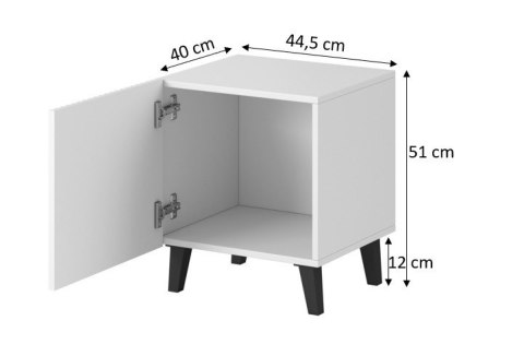 Szafka nocna PAFOS 2szt. 45x40xH.51 czarny mat Szafka nocna PAFOS 2szt. 45x40xH.51 czarny mat