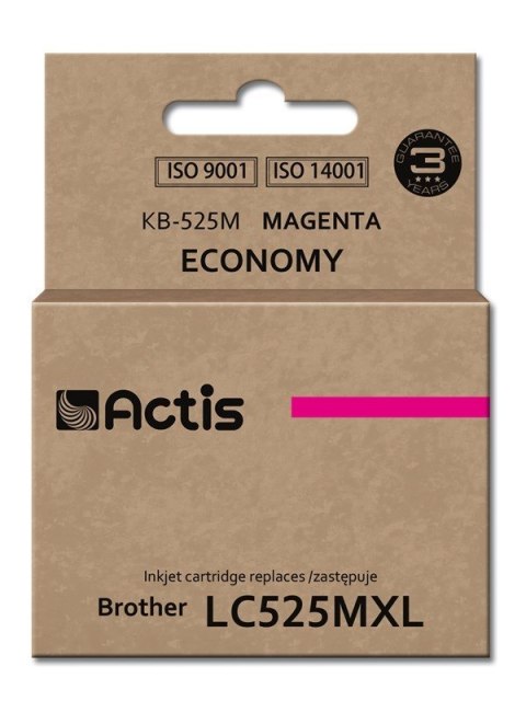 Tusz ACTIS KB-525M (zamiennik Brother LC525M; Standard; 15 ml; czerwony) Tusz ACTIS KB-525M (zamiennik Brother LC525M; Standard; 15 ml; czerwony)
