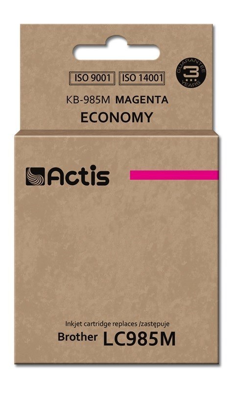 Tusz ACTIS KB-985M (zamiennik Brother LC985M; Standard; 19,5 ml; czerwony) Tusz ACTIS KB-985M (zamiennik Brother LC985M; Standard; 19,5 ml; czerwony)