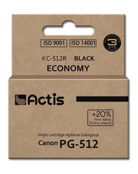 Tusz ACTIS KC-512R (zamiennik Canon PG-512; Standard; 15 ml; czarny) Tusz ACTIS KC-512R (zamiennik Canon PG-512; Standard; 15 ml; czarny)