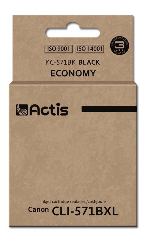 Tusz ACTIS KC-571BK (zamiennik Canon CLI-571BK; Standard; 12 ml; czarny) Tusz ACTIS KC-571BK (zamiennik Canon CLI-571BK; Standard; 12 ml; czarny)