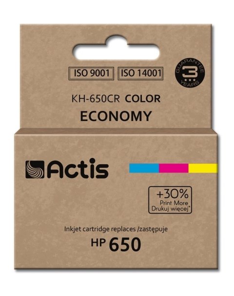Tusz ACTIS KH-650CR (zamiennik HP 650 CZ102AE; Standard; 9 ml; kolor) Tusz ACTIS KH-650CR (zamiennik HP 650 CZ102AE; Standard; 9 ml; kolor)