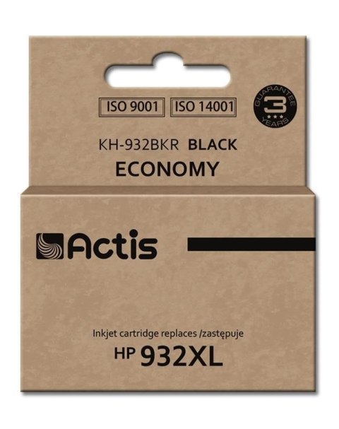 Tusz ACTIS KH-932BKR (zamiennik HP 932XL CN053AE; Standard; 30 ml; czarny) Tusz ACTIS KH-932BKR (zamiennik HP 932XL CN053AE; Standard; 30 ml; czarny)
