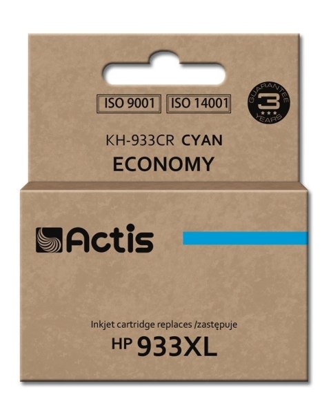 Tusz ACTIS KH-933CR (zamiennik HP 933XL CN054AE; Standard; 13 ml; niebieski) Tusz ACTIS KH-933CR (zamiennik HP 933XL CN054AE; Standard; 13 ml; niebieski)