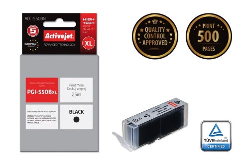 Tusz Activejet ACC-550BN (zamiennik Canon PGI-550BK; Supreme; 25 ml; czarny) Tusz Activejet ACC-550BN (zamiennik Canon PGI-550BK; Supreme; 25 ml; czarny)