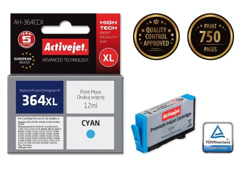 Tusz Activejet AH-364CCX (zamiennik HP 364XL CB323EE; Premium; 12 ml; niebieski) Tusz Activejet AH-364CCX (zamiennik HP 364XL CB323EE; Premium; 12 ml; niebieski)