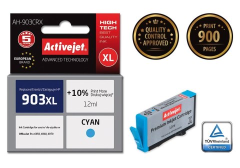 Tusz Activejet AH-903CRX (zamiennik HP 903XL T6M03AE; Premium; 12 ml; niebieski) Tusz Activejet AH-903CRX (zamiennik HP 903XL T6M03AE; Premium; 12 ml; niebieski)