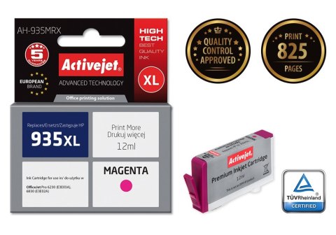 Tusz Activejet AH-935MRX (zamiennik HP 935XL C2P25AE; Premium; 12 ml; czerwony) Tusz Activejet AH-935MRX (zamiennik HP 935XL C2P25AE; Premium; 12 ml; czerwony)