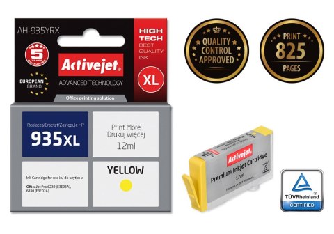 Tusz Activejet AH-935YRX (zamiennik HP 935XL C2P26AE; Premium; 12 ml; żółty) Tusz Activejet AH-935YRX (zamiennik HP 935XL C2P26AE; Premium; 12 ml; żółty)