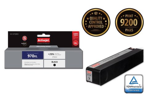 Tusz Activejet AH-970BRX (zamiennik HP 970XL CN625AE; Premium; 250 ml; czarny) Tusz Activejet AH-970BRX (zamiennik HP 970XL CN625AE; Premium; 250 ml; czarny)