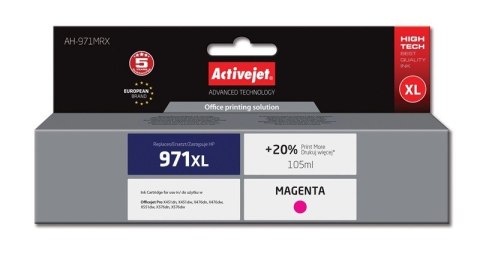 Tusz Activejet AH-971MRX (zamiennik HP 971XL CN627AE; Premium; 100 ml; czerwony) Tusz Activejet AH-971MRX (zamiennik HP 971XL CN627AE; Premium; 100 ml; czerwony)